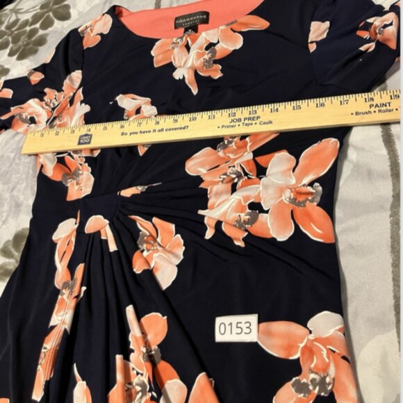 Connected Apparel Ladies Size 10 Multicolor Floral Short Sleeve Wrap Style Dress - Picture 16 of 16
